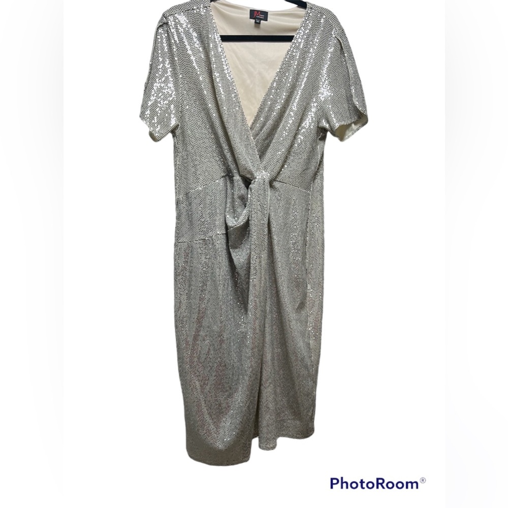 Silver party dress, 18W, JM studio